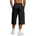 thumbnail image 5 of Dresfit Men's Cargo Shorts Long Baggy Shorts 2026 Summer Drawstring Multi Pockets Hiking Bottoms Big and Tall Relaxed Fit Lightweight Fishing Short Pants 3XL, 5 of 9