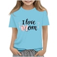 thumbnail image 1 of T-shirt à Manches Courtes Imprimé à Col Rond pour Enfants, Tissu en Polyester Doux Confortable Tenue Décontractée pour l'Été le Printemps l'École Usage Quotidien, 1 of 7
