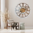 thumbnail image 4 of THE GEARS CLOCK Wall Clock with Real Moving Gears AM-LI_ 36 in Round White-Farmhouse, 4 of 10