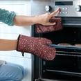 thumbnail image 2 of Red Christmas Snow Pattern Kitchen Oven Mitt and Pot Holder Sets 2 Pcs for Baking, Cooking and Grilling, Heat Resistant Up To 392 °F, 2 of 7