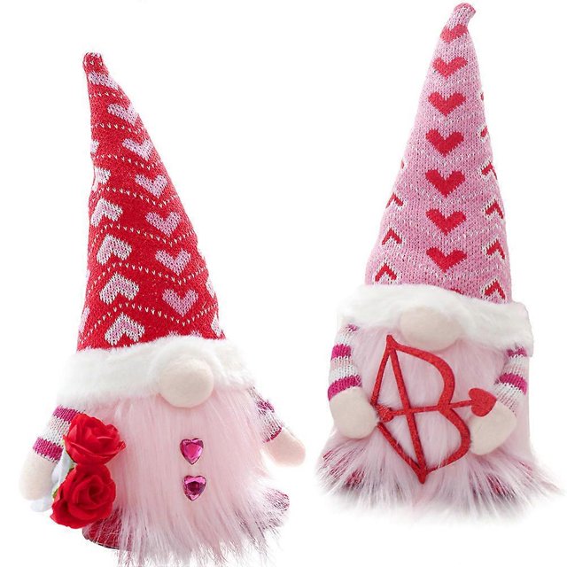 Adorable Plush Gnome 2Pcs Pink Lovely Gnome Doll Creative Decorative Decor