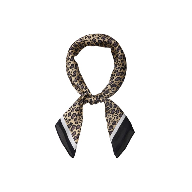 INSPIRE CHIC Women's Leopard Print Square Scarves Neck Scarf Neckerchief Light Yellow