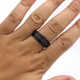 thumbnail image 4 of Black Gold Plated 8mm Purple AAA CZ Titanium Steel Mens Ring Men Wedding Band Man Ring, 4 of 7