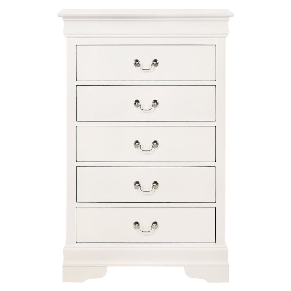 Glory Furniture LouisPhillipe Chest in White Color