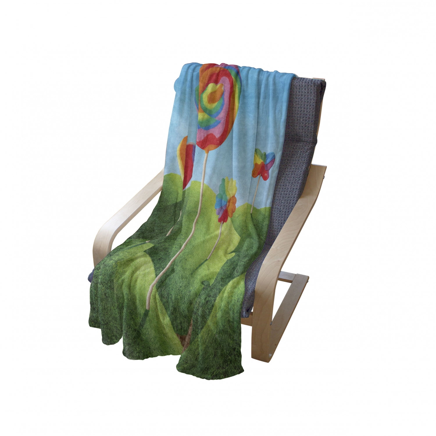 Ambesonne Fantasy Soft Flannel Fleece Throw Blanket 50 x 60 Cozy Plush for Indoor and Outdoor Use Surreal Candy Land Delicious Lollipops and Sweets Sun Cheerful Fun Print Green Blue Red Ambesonne Fantasy Soft Flannel Fleece Throw Blanket 50 x 60 Cozy Plush for Indoor and Outdoor Use Surreal Candy Land Delicious Lollipops and Sweets Sun Cheerful Fun Print Green Blue Red