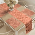 thumbnail image 2 of Ambesonne Retro Table Runner & Placemats, Abstract Floral Motifs Image, Placemat 4 pcs + Runner 14"x90", Peach and Burnt Sienna, 2 of 2