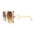 thumbnail image 6 of Womens Bat Wing Oversized Rectangular Plastic Fashion Sunglasses Peach - Brown, 6 of 7