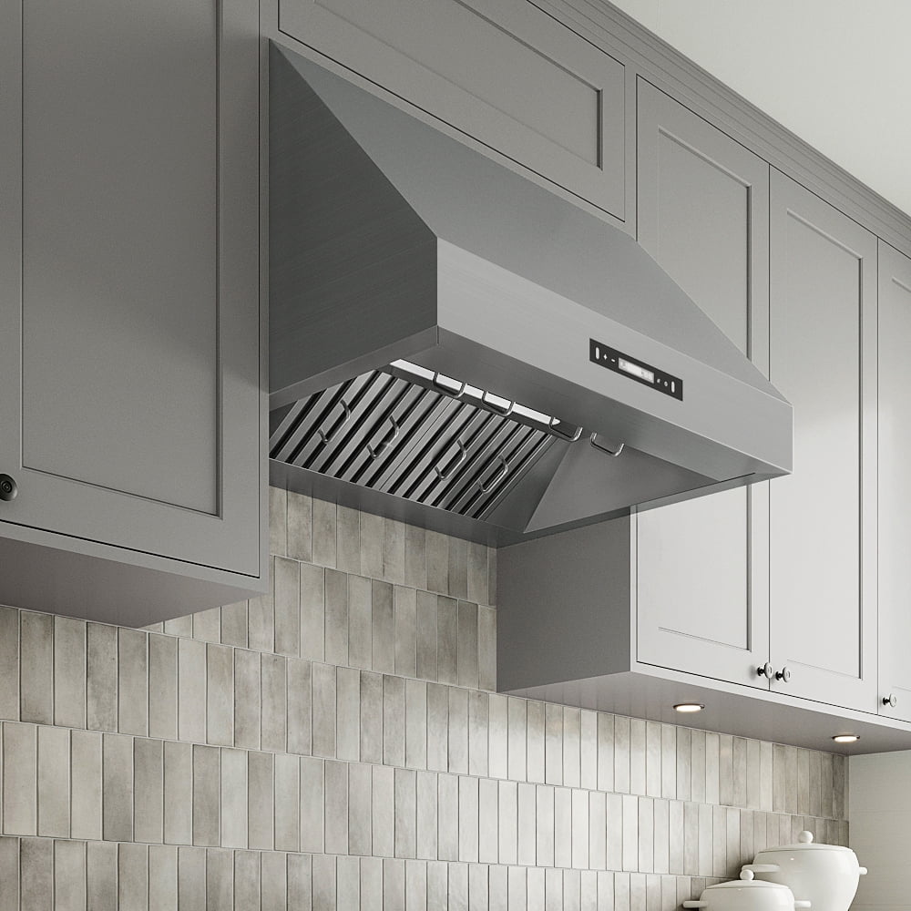 Streamline 30 in. Diveria Ducted Undermount 350 CFM Range Hood in Brushed Stainless Steel with Baffle Filters, Touchpad Control, LED Light