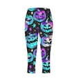 thumbnail image 4 of QATAINLAV Capri Leggings for Women Tummy Control Cropped Yoga Pants 2025 Halloween Novelty Graphic Print Tights Milk Silk High Waisted Legging Capris Ofertas Del Dia de Hoy Relampago Black M, 4 of 5