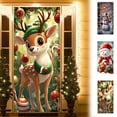 thumbnail image 5 of Christmas Door Curtain – Santa Claus Snowman Reindeer Polyester Hanging Door Cover for Home Party Holiday Decoration, 5 of 5