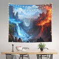 thumbnail image 2 of Bingfone Polyester Fabric Tapestry Red And Blue Fire Mountains Wall Hanging Tapestry,Daily Decorative Tapestry for Bedroom Living Room Dorm 60L x 51W Inches, 2 of 7