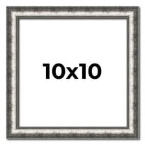 10x10 Frame Silver Real Wood Picture Frame Width 1.125 Inches | Interior Frame Depth 0.5 Inches |