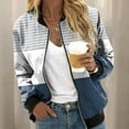 thumbnail image 2 of Durtebeua Women's Oversized Cropped Denim Jacket Navy,L, 2 of 5