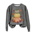 thumbnail image 4 of JYLPZYR Women's Halloween Sweatshir Thanksgiving Pumpkin Maple Leaf Print Fashion Casual Crew Neck Long Sleeve Top Elastic Spring Fall & Winter (Grey,S), 4 of 4