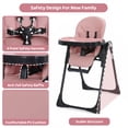 thumbnail image 5 of LINLUX Foldable Infant High Chair with Removable Double Trays, Portable Eating Chair, Pink, 5 of 9