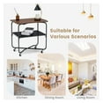 thumbnail image 5 of End Table with Metal Shelf, 2-Tier Foldable Side Table with Wheels - Living Room, Bedroom, Serving Cart, Nightstand - Easy Setup, Lockable Casters Brown, 5 of 9
