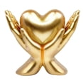 thumbnail image 3 of 2PCS 3.5in Hand Holding Heart Resin Figurine for Tabletop Shelf Decor, Small Love Symbol Sculpture for Home Office Valentine Decoration, 3 of 9