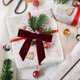 thumbnail image 5 of 12 adornos navideños con lazos de terciopelo con forma de varita mágica | Adornos para árboles y accesorios para envolver regalos | Lazos rojos y verdes con ribete dorado, 5 of 5