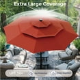 thumbnail image 5 of Alpha Joy 10ft 3 Tier Auto-tilt Outdoor Patio Umbrella Beach Garden Double Vented Table Umbrella with Solar Lights, Orange Red, 5 of 7