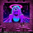 thumbnail image 6 of 2D flat tapestry, 1-piece set, 2D/flat polyester fiber fluorescent tapestry, neon halo cyber girl pattern, UV black light reactive tapestry, size: 78.74 * 59.06 inches, very suitable for living room,, 6 of 6