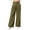 Army Green, variant on Women Wide Leg Waffle Pants High Waist Front Pleated with Pockets Loose Fit Slacks for Office Business Casual
