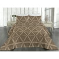 thumbnail image 2 of Ambesonne Oriental Quilted Bedspread Set 3 Pcs, Triangle Bohemian Ethno, King, Warm Taupe and Dark Taupe, 2 of 4