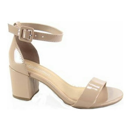 

Cake-S Women s Open Toe Ankle Strap Buckle Low Chunky Heels Dress Sandals Shoes