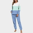 thumbnail image 3 of Perfectbot Womens Flannel Fleece Pajama Set Color Block Shirts and Jogger Pants Comfy Warm Winter Loungewear, 3 of 7