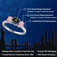 thumbnail image 2 of Gem Stone King 925 Sterling Silver Green Mystic Topaz and Pink Lab Grown Diamond Engagement Ring for Women | 2.00 Cttw | Round 6MM | Gemstone November Birthstone | Size 5, 2 of 6