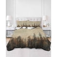 thumbnail image 3 of Brown Forest Twin Size Down Alternative Comforter, Lightweight Comforter Quilt Bedding Set with Pillow Shams Vintage Tree Farmhouse Botanical All Seasons Bed Comforter Duvet Insert 68"x86", 3 of 7