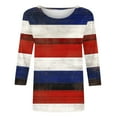 thumbnail image 5 of Perfectbot Women's Fashion Tops 3/4 Sleeve Striped T-Shirts Cute Crewneck Basic Tees Blouses, 5 of 5