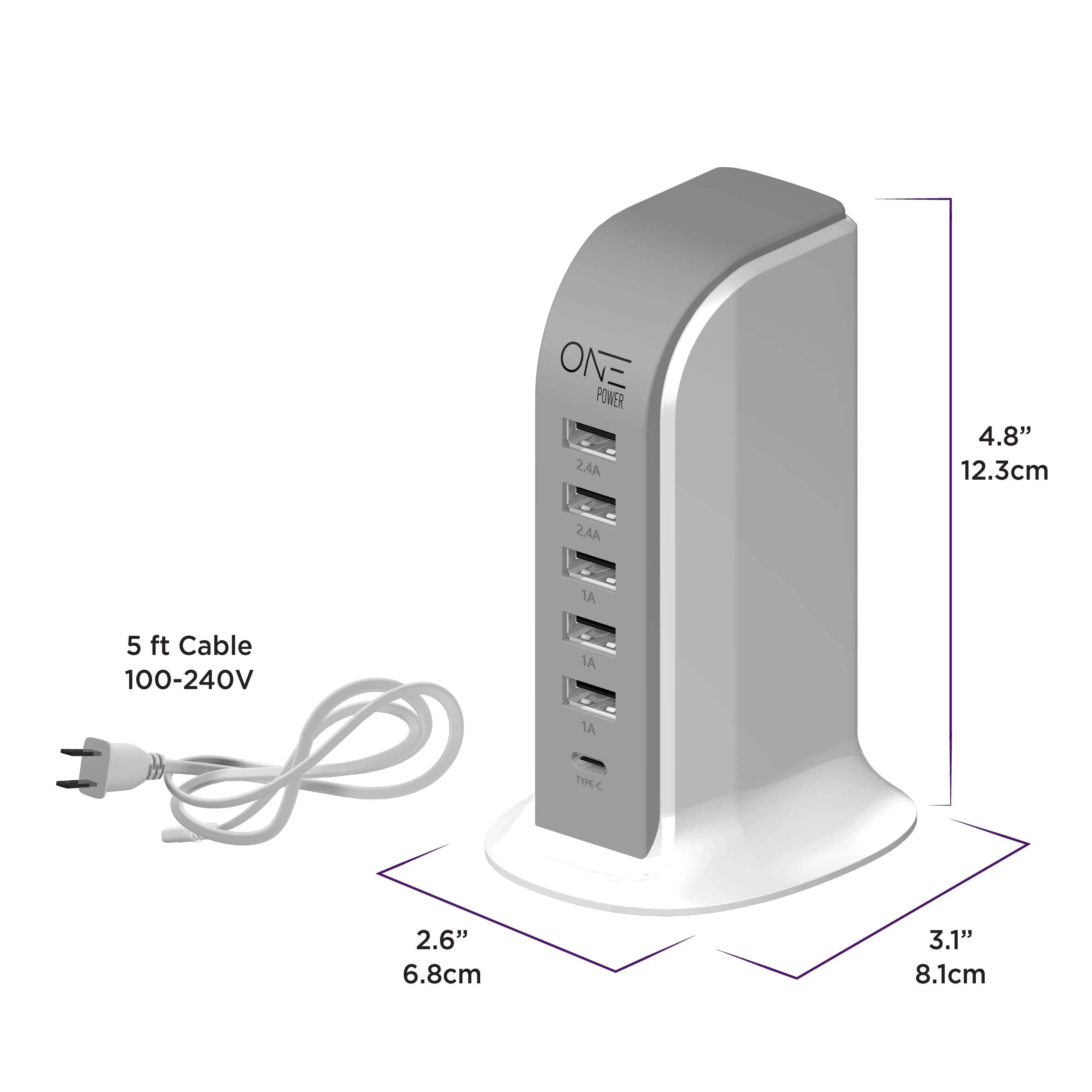 Promounts 6-Port USB-C Hub with Power Cable