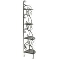 thumbnail image 6 of SAFAVIEH Turuca Outdoor Patio 4 Tier Corner Shelf Unit, Antique Black, 6 of 11