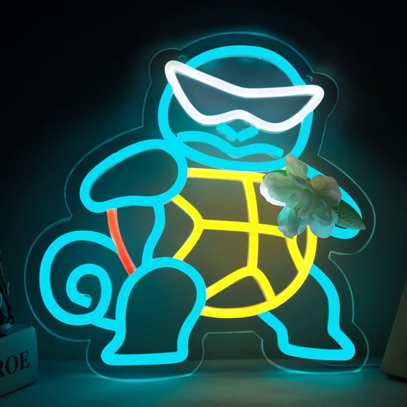 JFLLamp Ninja Turtle Neon Sign,Anime Neon Light, USB Powered, Wall Décor for Bedroom, Bar, Game Room, Party,Kid's Gift