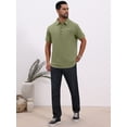 thumbnail image 5 of DARING DIVA Men's Linen Chest Pocket Short Sleeve Casual Hawaiian Shirts M Olive Green, 5 of 7