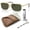 Polished Gold Frame | Green Lens, variant on RB3717 Rectangle Shaped Non-Polarized Sunglasses for Men & Women - Includes Official RAYBAN Eyewear Kit - Ideal Formal & Casual Wear Sunglasses - Green Lens