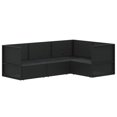 thumbnail image 2 of vidaXL 4 Piece Garden Lounge Set with Cushions Black Poly Rattan, 2 of 5
