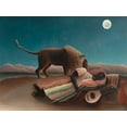 thumbnail image 2 of Rousseau, Henri  24x19 White Modern Wood Framed Museum Art Print Titled - La Bohemienne endormie, 2 of 4