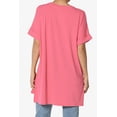 thumbnail image 2 of Women's Casual Round Neck Cuffed Short Sleeve Loose Tee Basic Top T-Shirt, 2 of 7