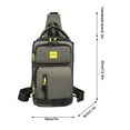 thumbnail image 3 of Xfvqtps Mens Chest Bag with USB Adjustable Shoulder Strap Large Capacity Multi Compartment Multi-Purpose Fashion Waterproof Lightweight Portable Commuting Oxford Cloth Crossbody Bag Khaki, 3 of 4