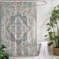 thumbnail image 2 of Xipuska Beige Boho Floral Shower Curtain - Water Repellent Fabric Shower Curtains Washable, Medieval Vintage Ethnic Flower Abstract Decorative Cloth Bathroom Curtains Modern Bath Decor 66"x72", 2 of 6