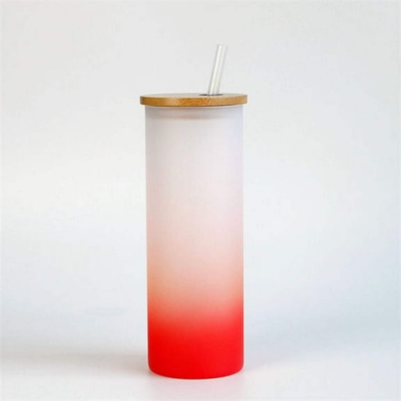 25oz Sublimation blank glass ombre gradient Tumblers (Includes Bamboo Lid Straw)