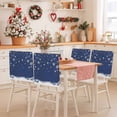 thumbnail image 2 of Christmas Navy Blue Chair Covers Set of 1 Winter Christmas Balls Snowflakes Star Chair Back Covers Stretch Removable Washable Slipcovers Protector for Dining Room Kitchen Party Decor, 2 of 5