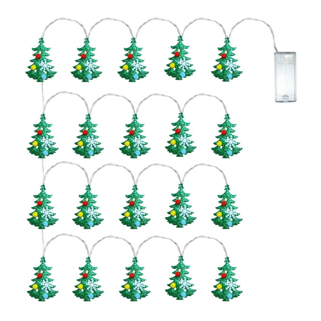 C Christmas Copper Wire Lights With Santa Claus Design For Tree And Home Decor Battery Operated 20 Leds 78.7 Inches 0.15 Lb