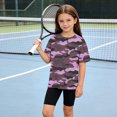 thumbnail image 3 of Vornjynx Girls Short Sleeve Tee Comfort Soft Camouflage Print Round Neck Trendy Summer Casual T-Shirt Purple Size 14, 3 of 10