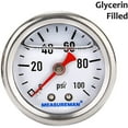 thumbnail image 3 of MEASUREMAN 1-1/2" Dial Size, 304 Stainless Steel case, Liquid Filled Fuel Pressure Gauge, 0-100Psi, 3-2-3%, 1/8"NPT Center Back Mount, 3 of 7