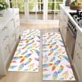 thumbnail image 4 of Kitchen Rugs Sets Of 2,Rainbow Watercolor Feather Pattern Anti Fatigue Kitchen Mat Rugs Non Slip Washable,Decorative Kitchen Floor Mats for Kitchen,Sink,Laundry,17"X47", 4 of 5