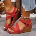 thumbnail image 6 of Aihuaihua Womens Sandals Dressy Wedge Sandals Comfortable 2026 Summer Heels Open Toe Casual Shoes Spring Elegant Ladies Sandal, 6 of 8