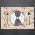 thumbnail image 3 of Love Line Valentine''s Day Placemats Set of 6 Fabric Placemats Square Placemat for Kitchen Table Heat Resistant, Easy to Clean Table Placemats 12x18 Inch, 3 of 5