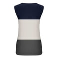 thumbnail image 5 of Tank Tops for Women Splicing Color Summer Fashionable Casual Sleeveless Printed Camisole Metal Round Neck Top Blouse, 5 of 5